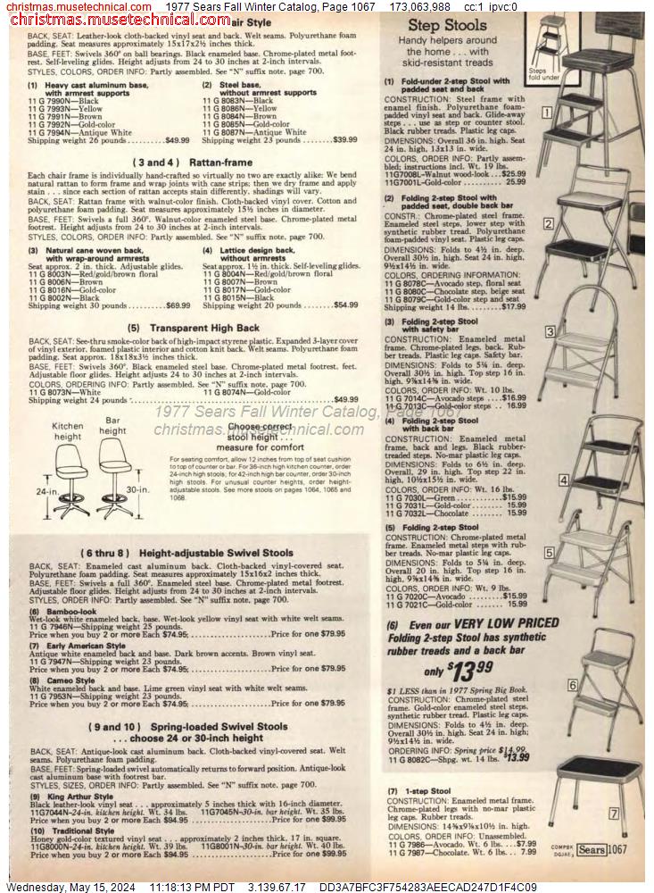 1977 Sears Fall Winter Catalog, Page 1067