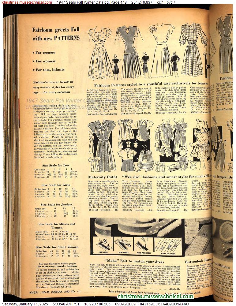 1947 Sears Fall Winter Catalog, Page 448