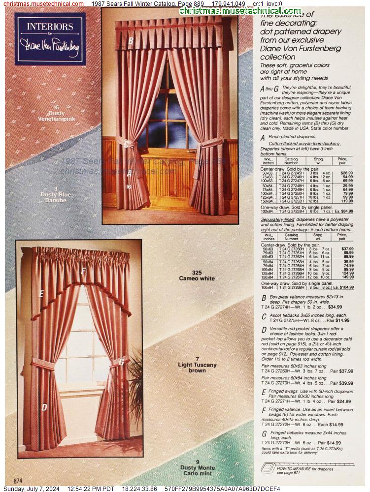 1987 Sears Fall Winter Catalog, Page 889