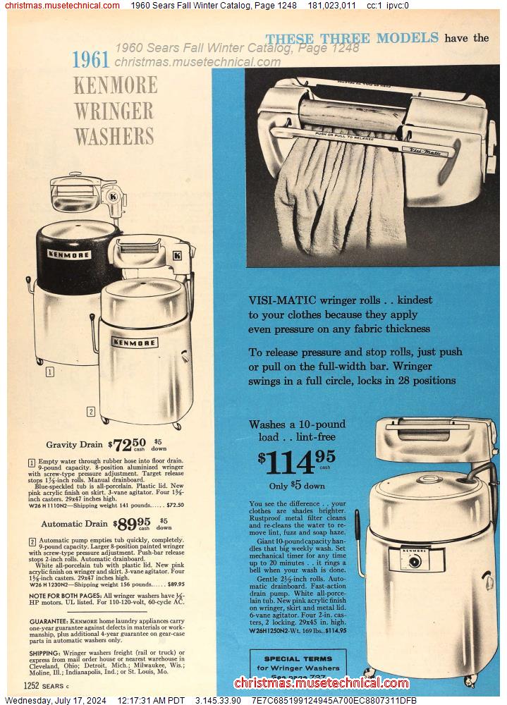 1960 Sears Fall Winter Catalog, Page 1248
