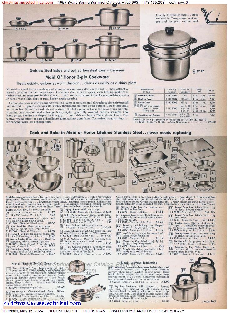1957 Sears Spring Summer Catalog, Page 963