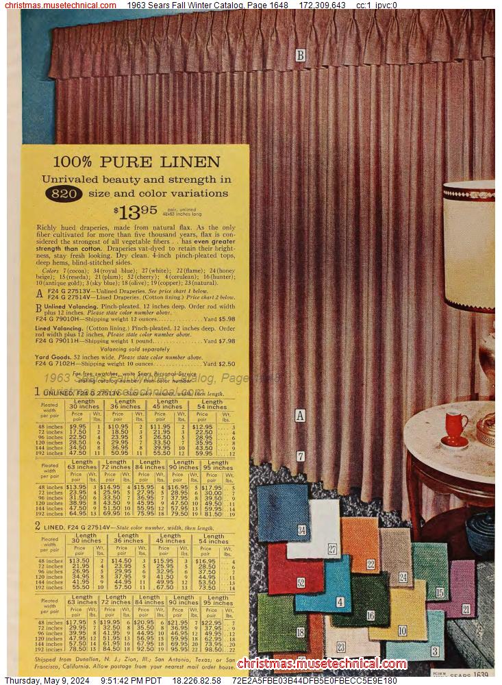 1963 Sears Fall Winter Catalog, Page 1648