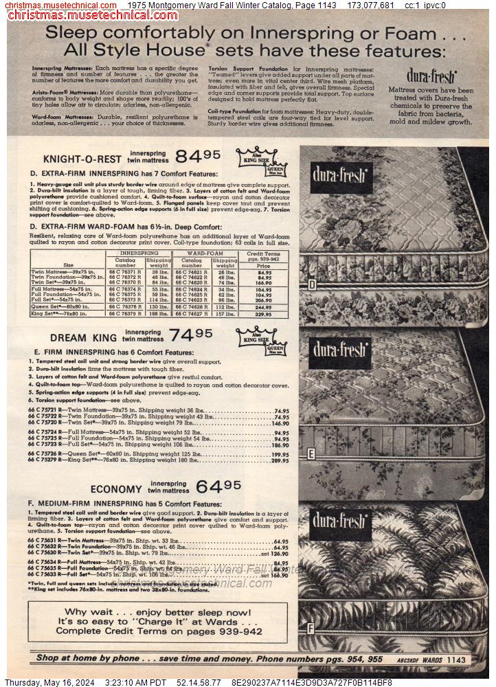 1975 Montgomery Ward Fall Winter Catalog, Page 1143
