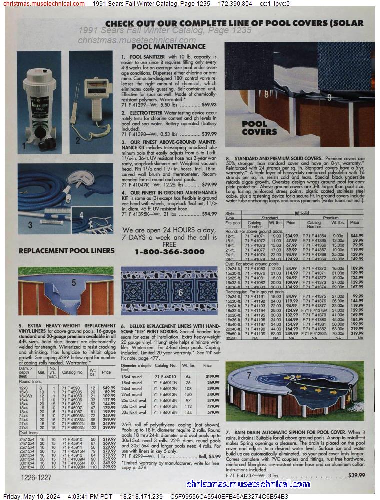 1991 Sears Fall Winter Catalog, Page 1235