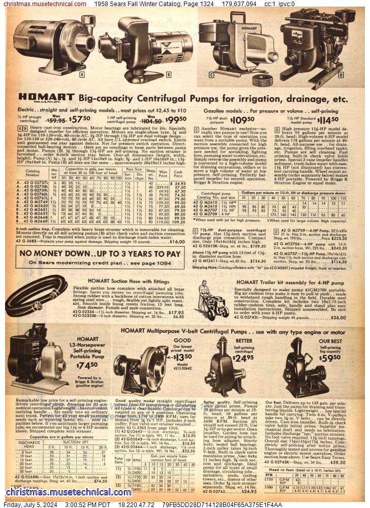 1958 Sears Fall Winter Catalog, Page 1324
