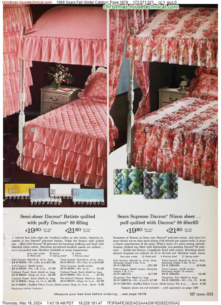 1966 Sears Fall Winter Catalog, Page 1678