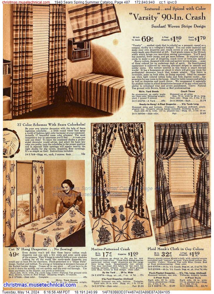 1940 Sears Spring Summer Catalog, Page 487