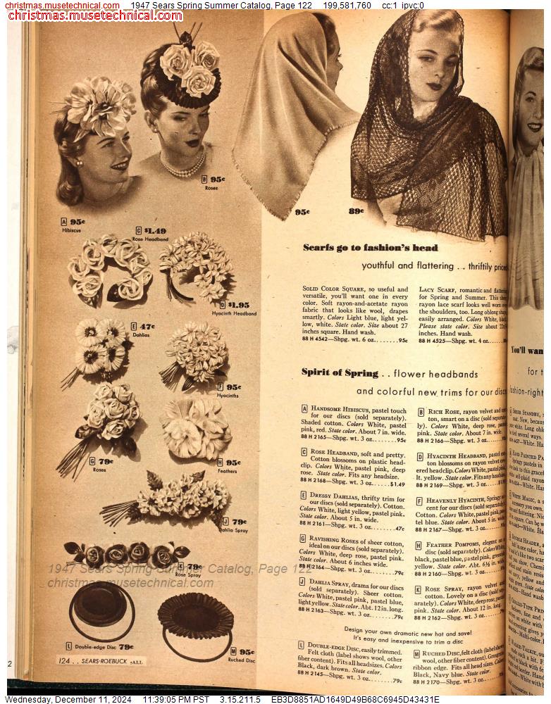 1947 Sears Spring Summer Catalog, Page 122