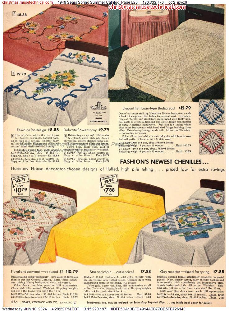 1949 Sears Spring Summer Catalog, Page 520