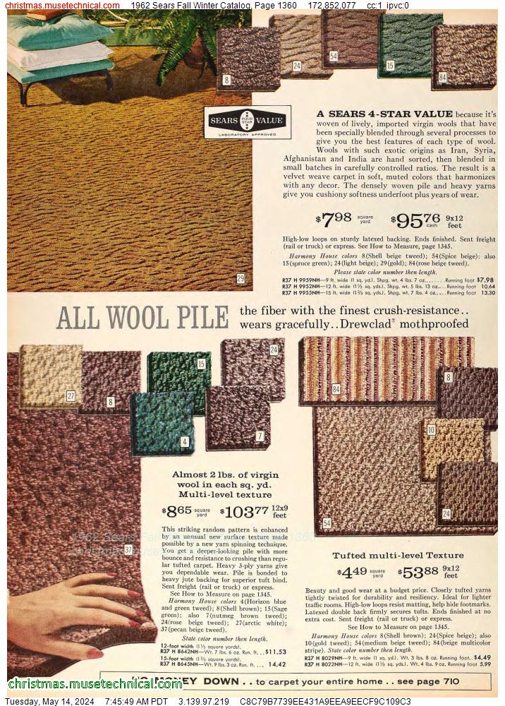 1962 Sears Fall Winter Catalog, Page 1360