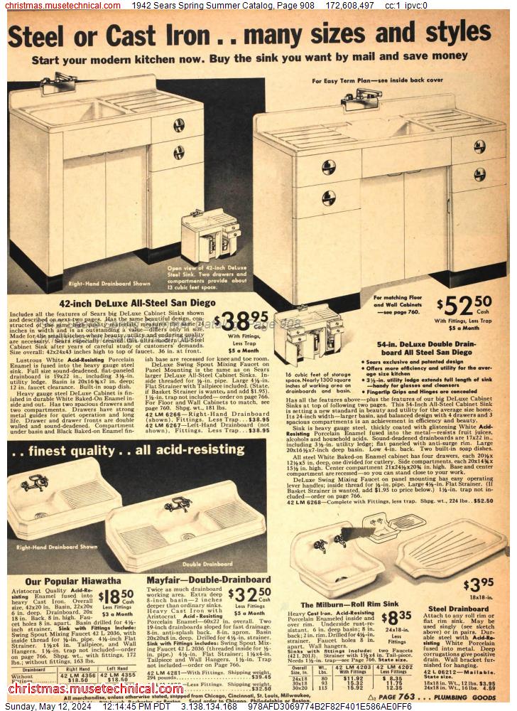 1942 Sears Spring Summer Catalog, Page 908