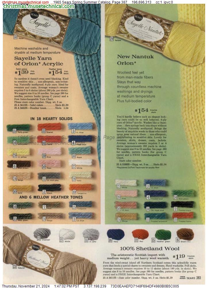 1965 Sears Spring Summer Catalog, Page 387