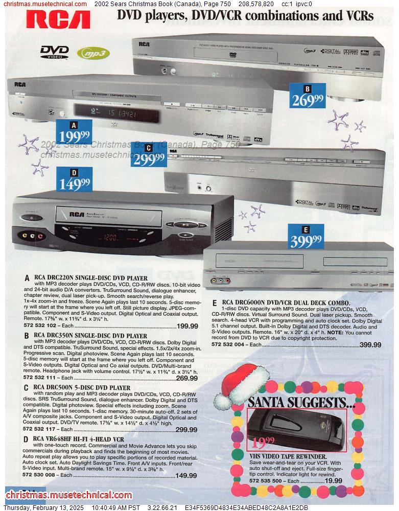 2002 Sears Christmas Book (Canada), Page 750