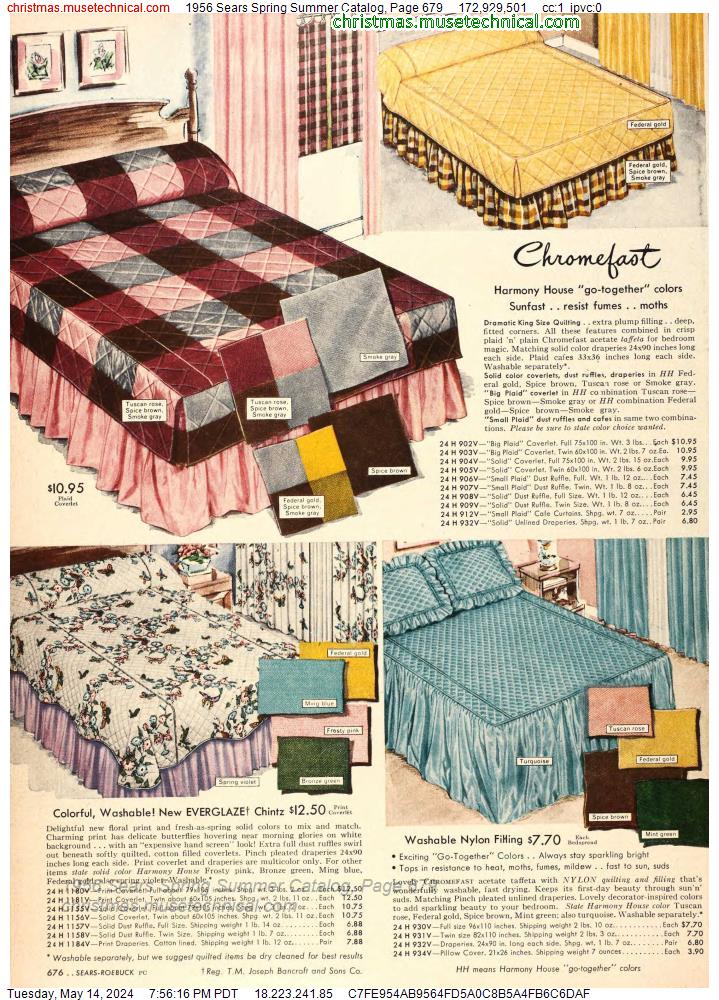 1956 Sears Spring Summer Catalog, Page 679