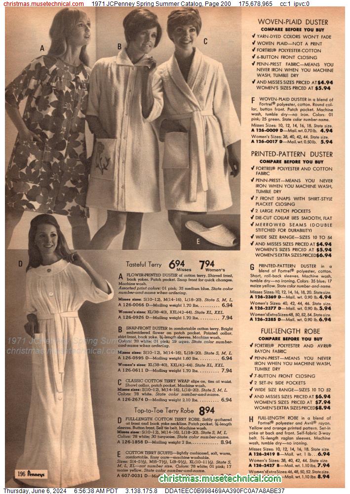 1971 JCPenney Spring Summer Catalog, Page 200