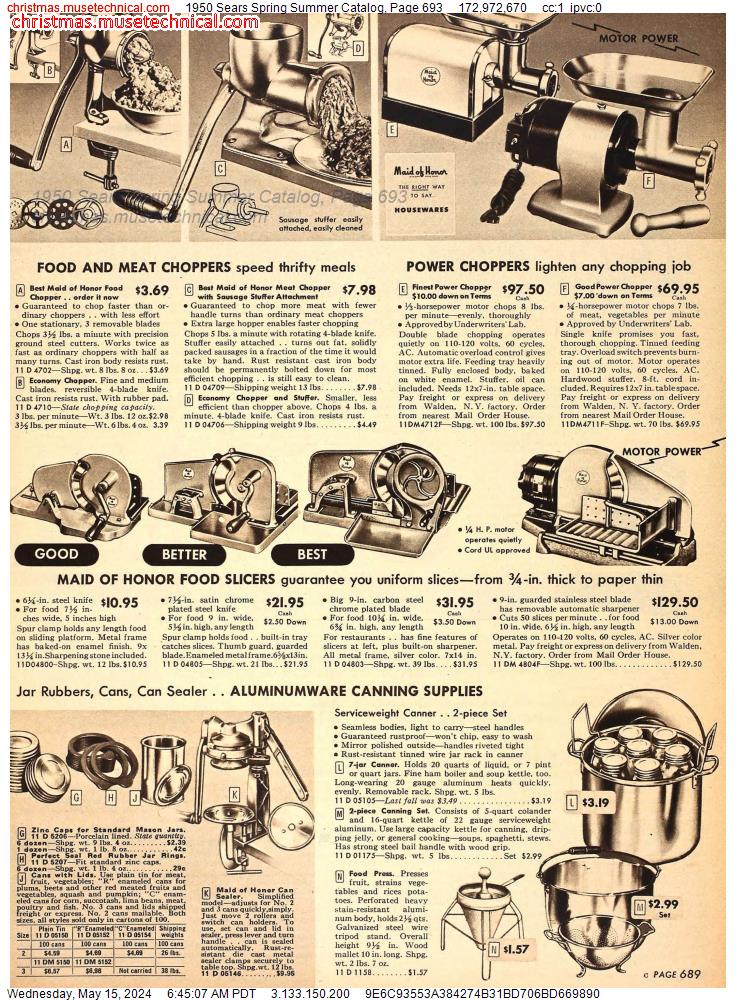 1950 Sears Spring Summer Catalog, Page 693