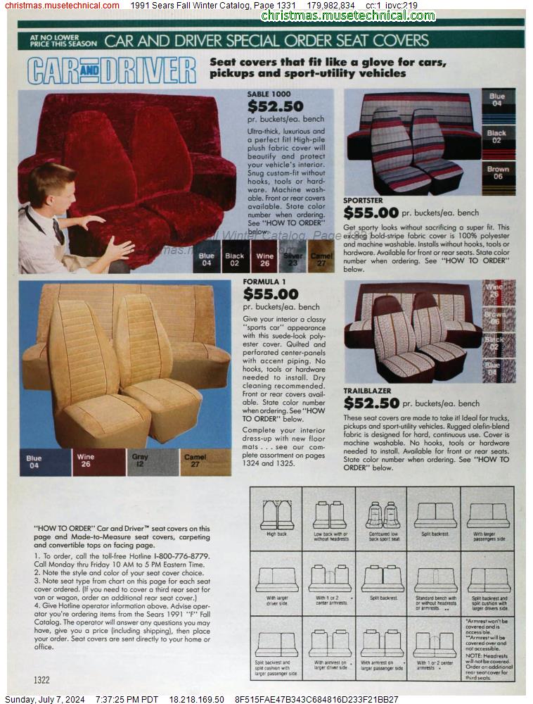 1991 Sears Fall Winter Catalog, Page 1331
