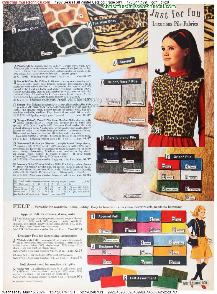 1967 Sears Fall Winter Catalog, Page 501
