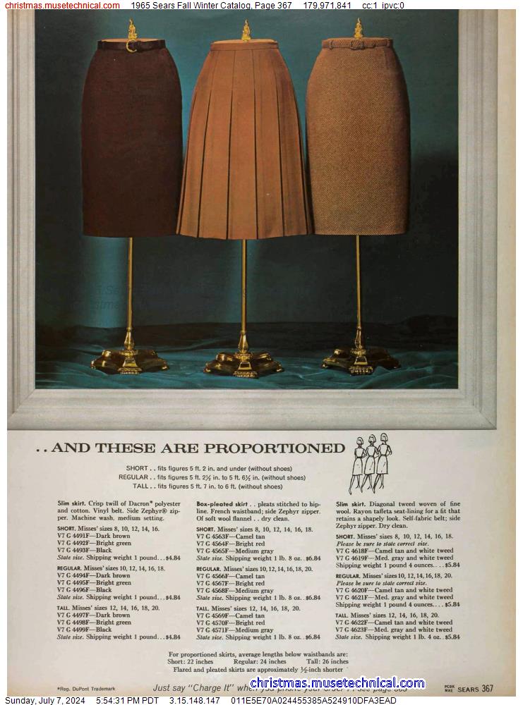 1965 Sears Fall Winter Catalog, Page 367