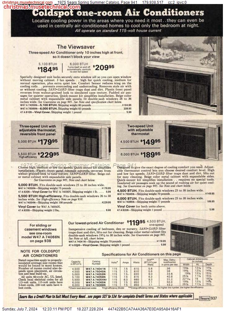 1975 Sears Spring Summer Catalog, Page 941