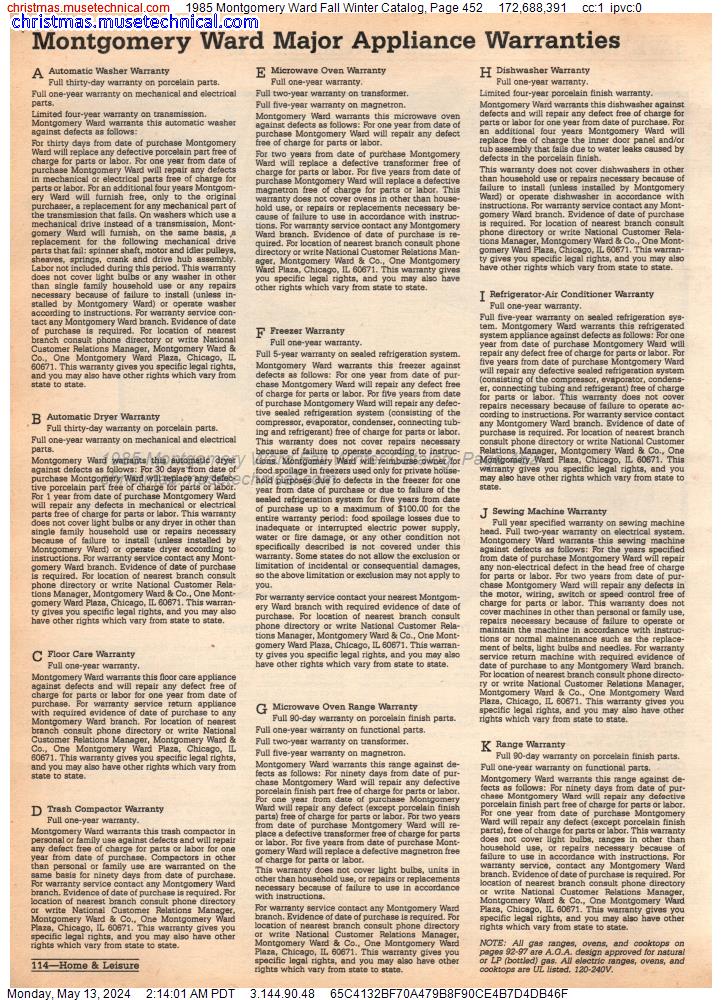 1985 Montgomery Ward Fall Winter Catalog, Page 452