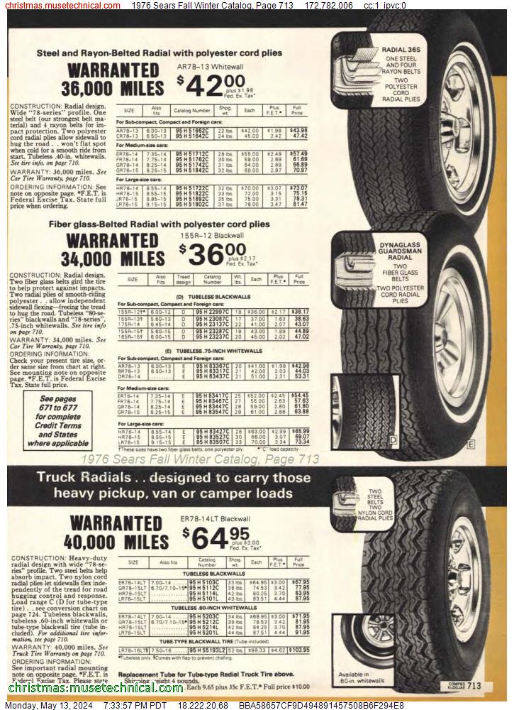 1976 Sears Fall Winter Catalog, Page 713