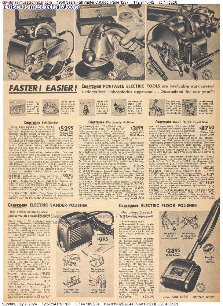1950 Sears Fall Winter Catalog, Page 1237