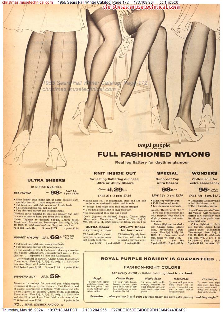 1955 Sears Fall Winter Catalog, Page 172