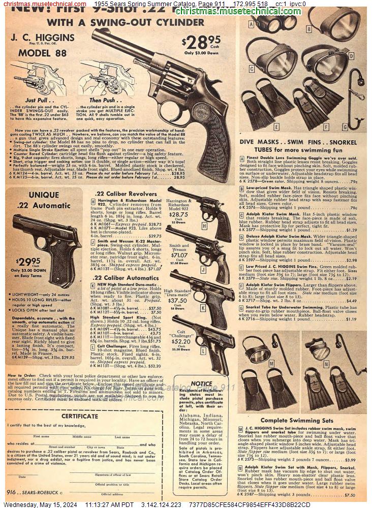 1955 Sears Spring Summer Catalog, Page 911