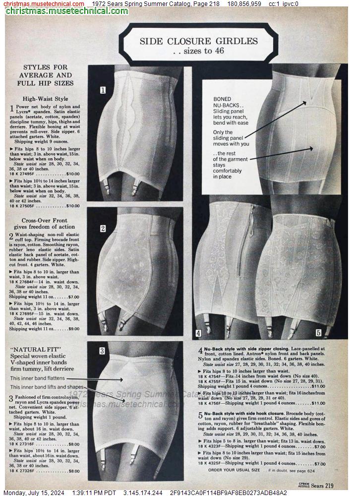 1972 Sears Spring Summer Catalog, Page 218