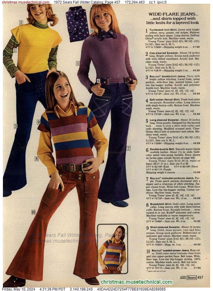 1972 Sears Fall Winter Catalog, Page 457