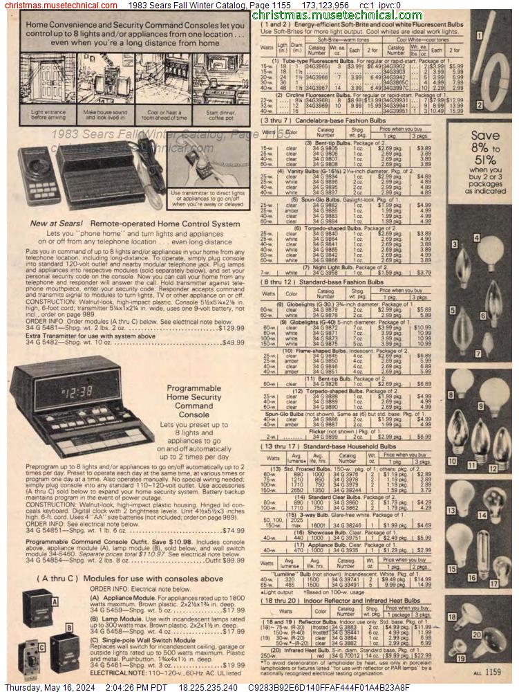 1983 Sears Fall Winter Catalog, Page 1155