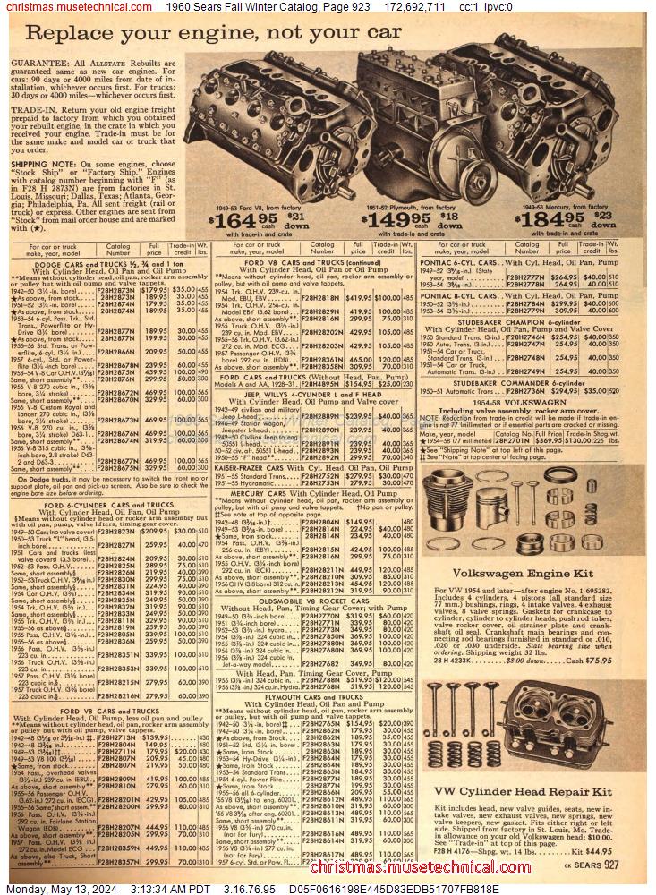 1960 Sears Fall Winter Catalog, Page 923