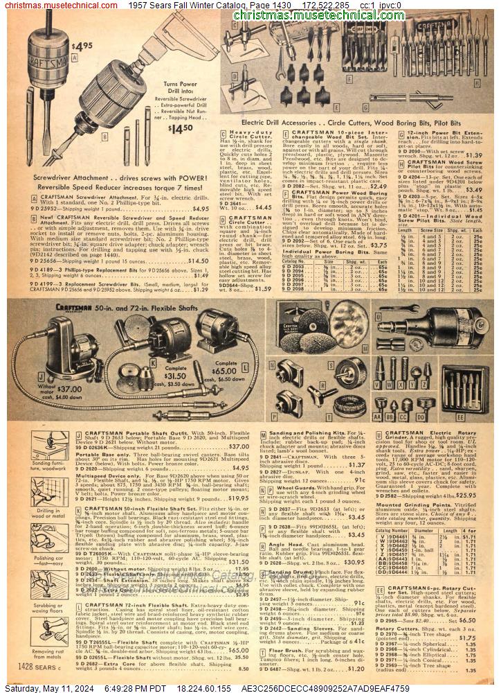 1957 Sears Fall Winter Catalog, Page 1430