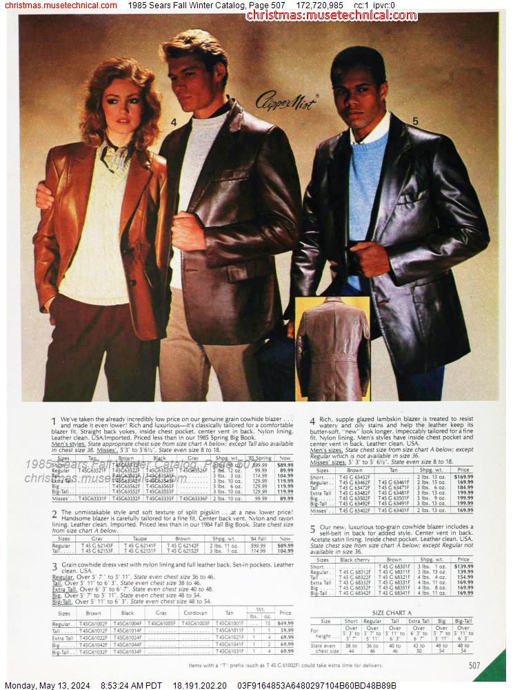 1985 Sears Fall Winter Catalog, Page 507