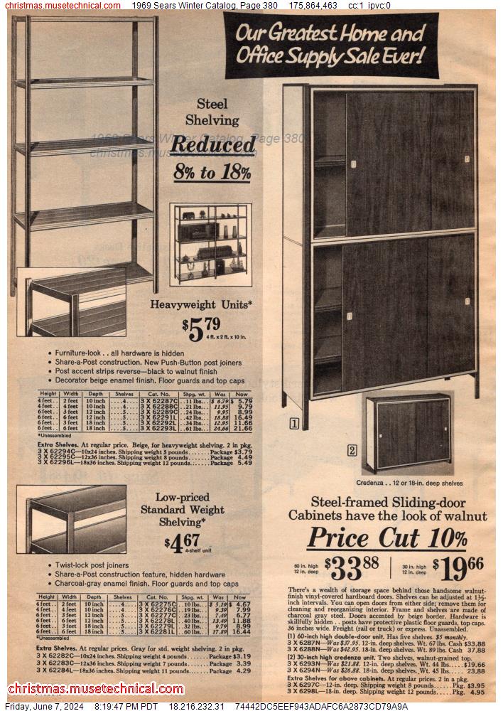 1969 Sears Winter Catalog, Page 380