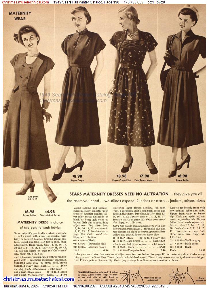 1949 Sears Fall Winter Catalog, Page 190