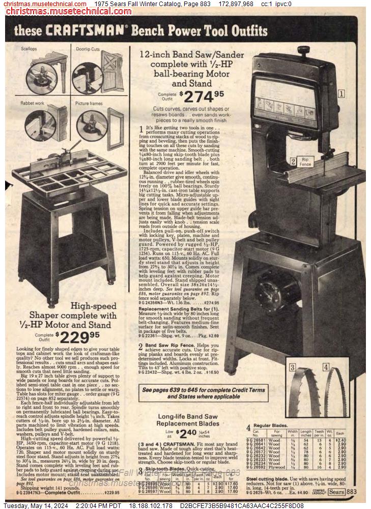 1975 Sears Fall Winter Catalog, Page 883