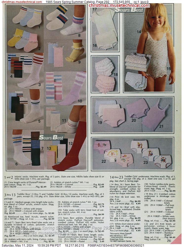 1985 Sears Spring Summer Catalog, Page 292