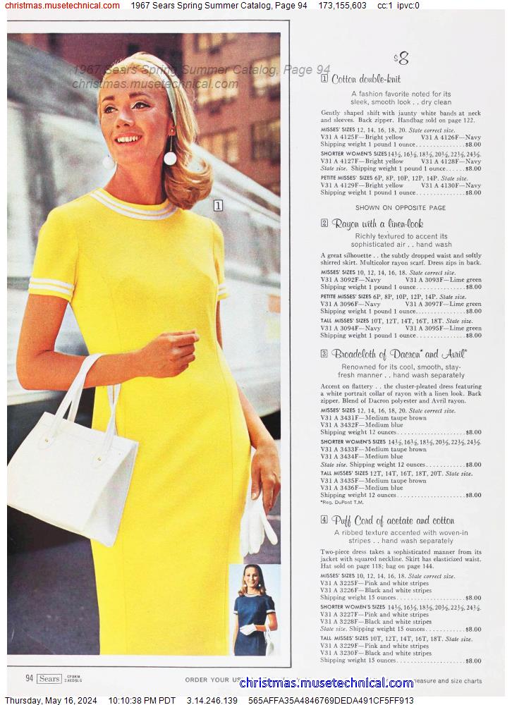 1967 Sears Spring Summer Catalog, Page 94