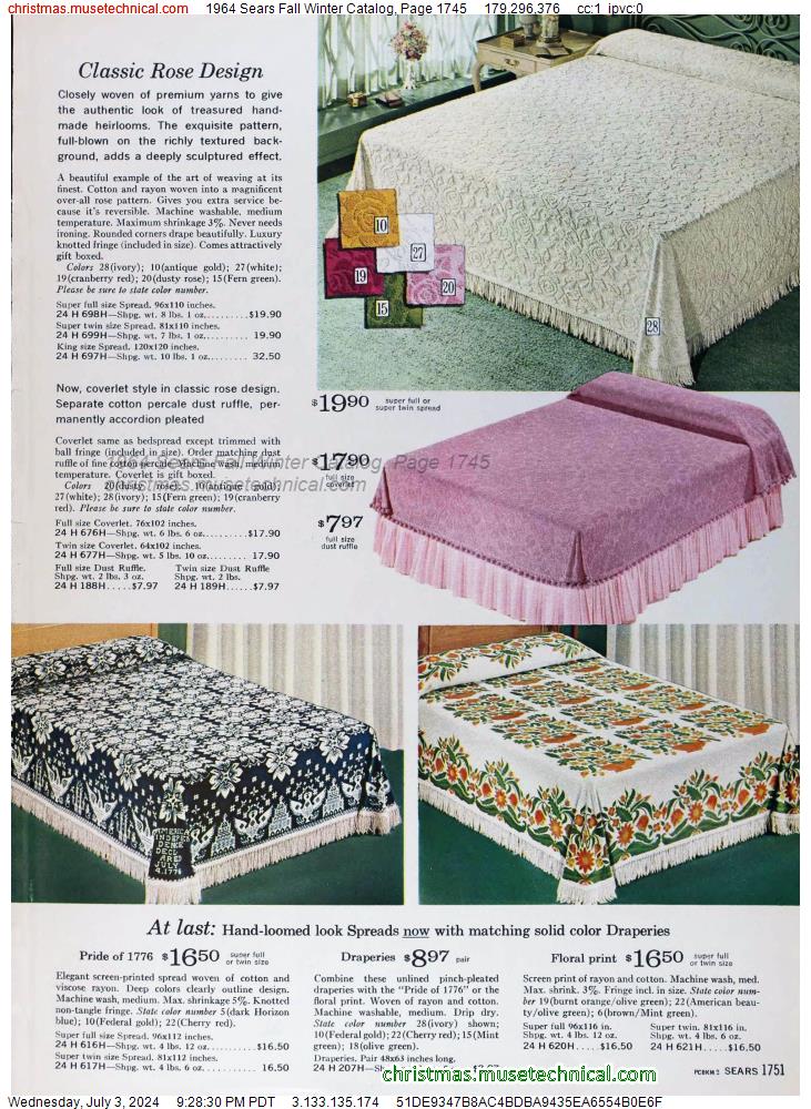 1964 Sears Fall Winter Catalog, Page 1745
