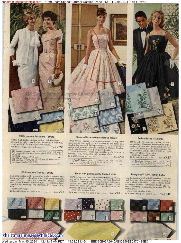 1960 Sears Spring Summer Catalog, Page 313