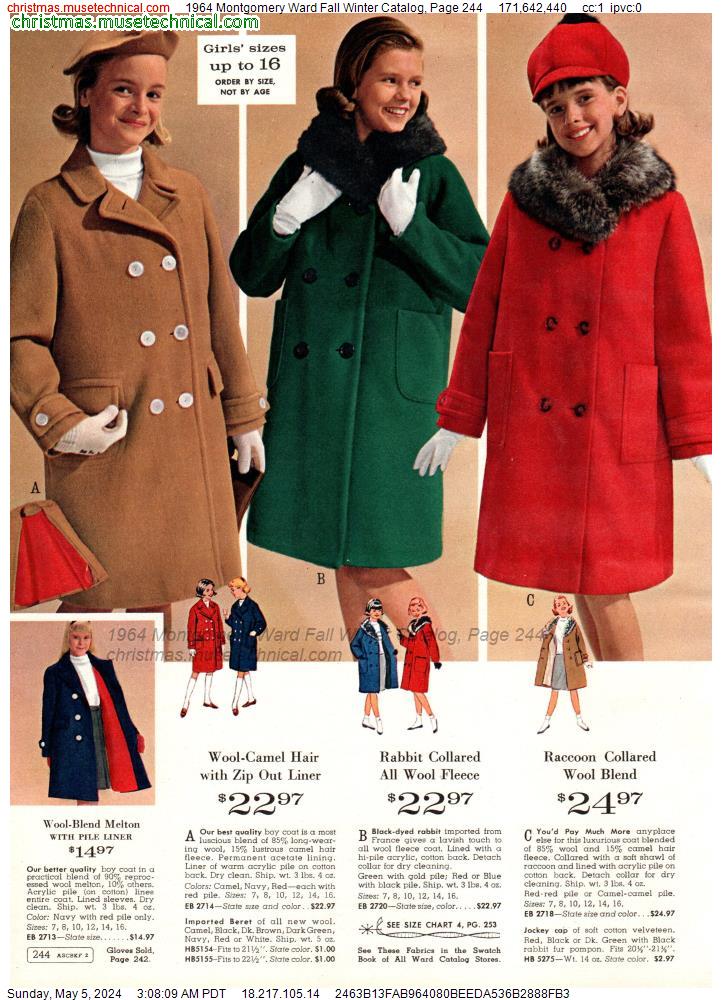 1964 Montgomery Ward Fall Winter Catalog, Page 244