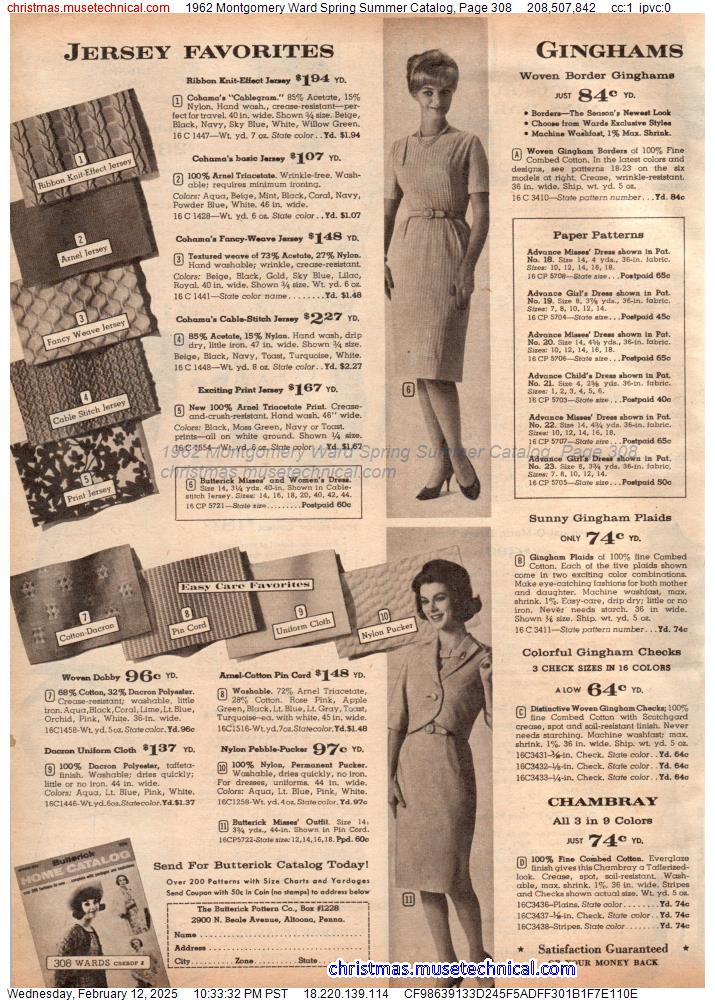 1962 Montgomery Ward Spring Summer Catalog, Page 308