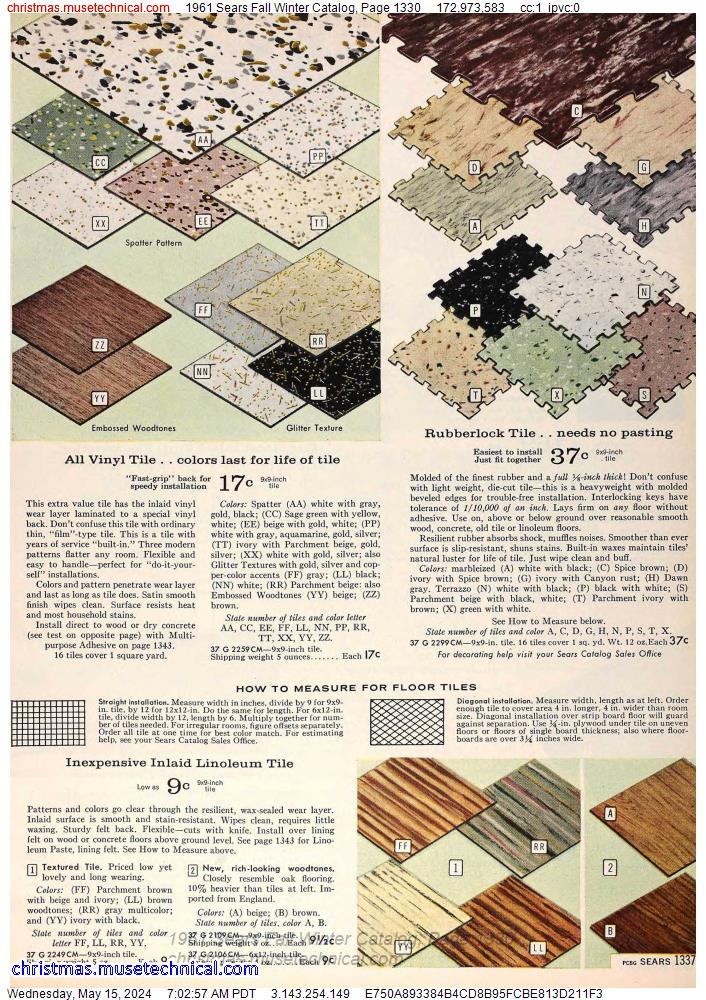 1961 Sears Fall Winter Catalog, Page 1330