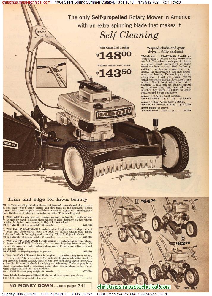 1964 Sears Spring Summer Catalog, Page 1010