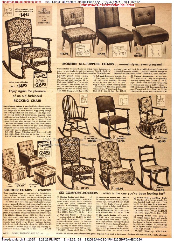 1949 Sears Fall Winter Catalog, Page 672