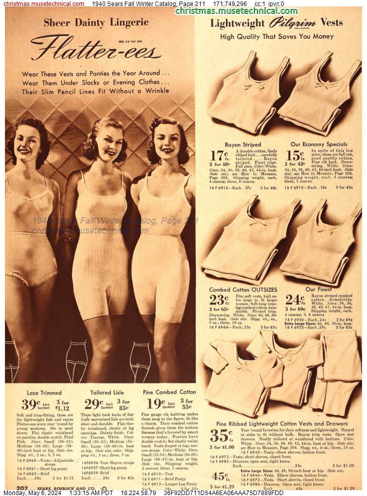 1940 Sears Fall Winter Catalog, Page 211