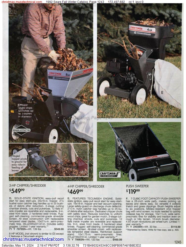 1992 Sears Fall Winter Catalog, Page 1243