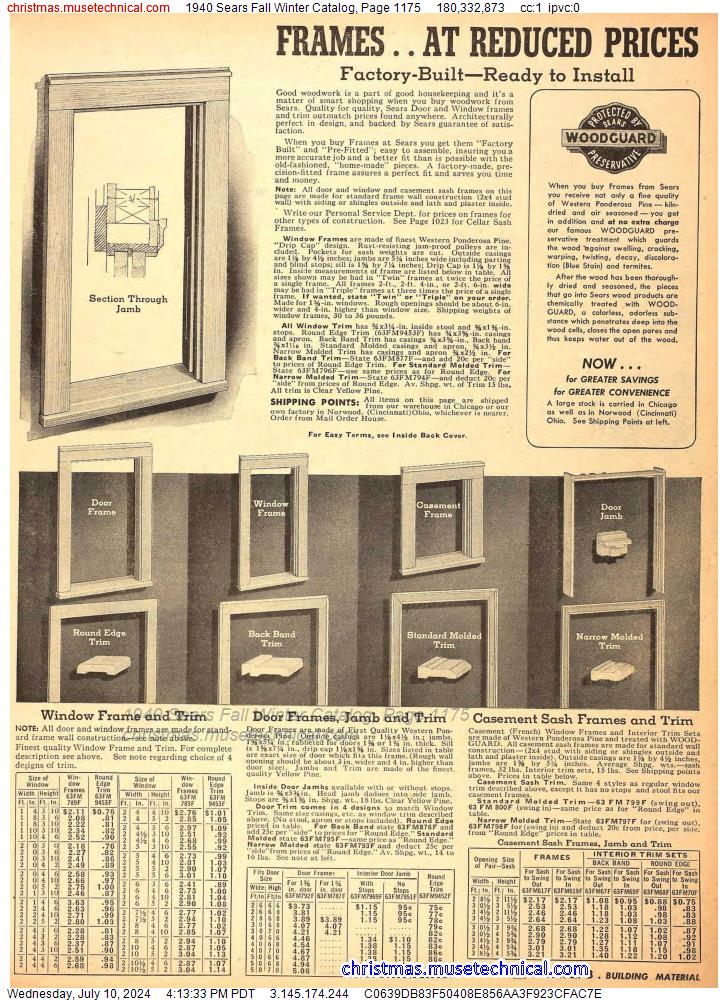 1940 Sears Fall Winter Catalog, Page 1175